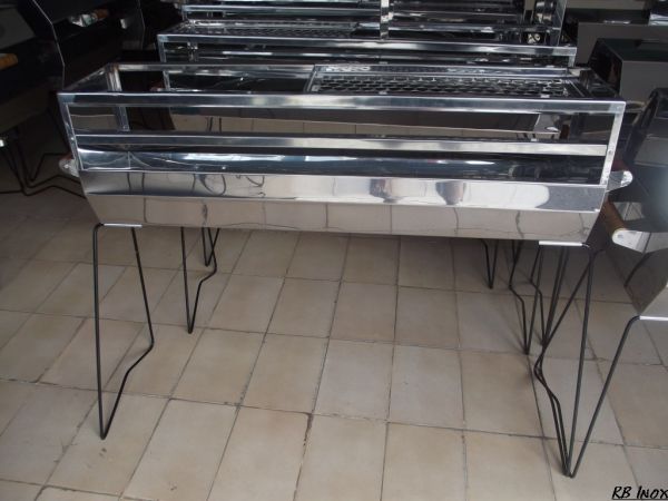 Churrasqueira para churrasquinho em aço inox  (Grande)